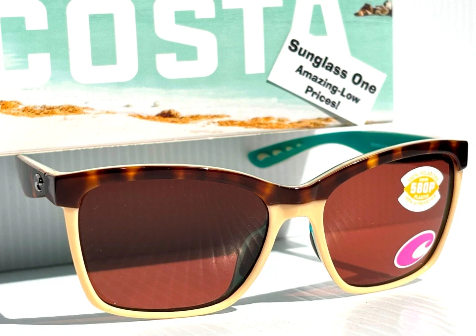 Gafas de sol COSTA Del Mar ANAA Retro Tort Cream Mint POLARIZADAS Cobre 580P ANAA 105 Foto 1 de 4