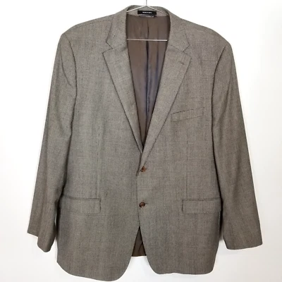 Jaqueta Blazer Lauren Ralph Lauren Masculina 100% Lã Xadrez Tamanho 50 L Marrom Fina Escritório - Imagem 1 de 4