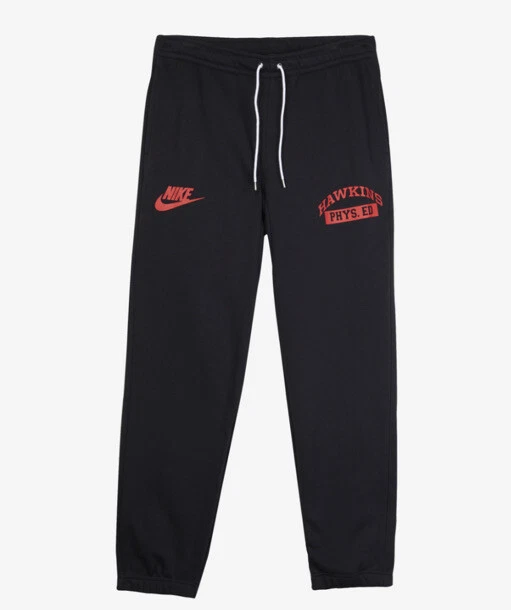 Nike NRG Club Pants Stranger Things Hawkins High Black Red Cq3656 010 Large