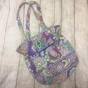 Vera Bradley Purple White Green Flowers Tote - Picture 1 of 5