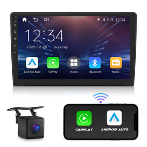 CAM+Wireless CarPlay Android Auto 10.1" Touch Screen Single DIN Car Stereo Radio