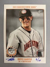 BRYCE HARPER 2011 Multi-Ad Hagerstown Suns Pro Debut Smiling ARTIST PROOF #9/10
