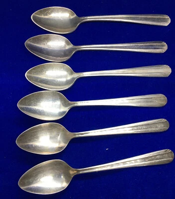 Set of 6 Tea Spoons by International S. Co. Antique Silver-plated - Image 1 of 4