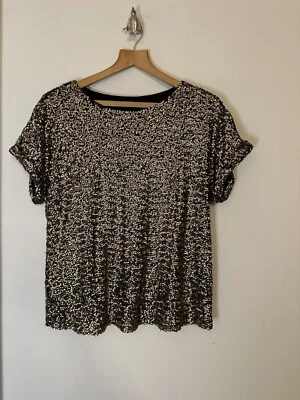 Ladies Coast Size 12 Gold Sequin Top - Image 1 of 4