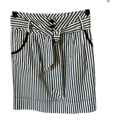 Massimo Dutti черный и белый в полоску подпоясанный карандаш юбка эластичной классический размер 42/32 - Изображение 1 из 4