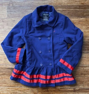 NAUTICA Girl's Button/Zipper Ruffle Hem Jacket MSRP $79.50 sz 8 - Picture 1 of 6