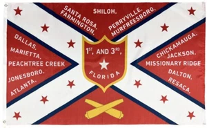 1st and 3rd Florida Infantry Regiment 3x5 Flag 100D - Picture 1 of 4