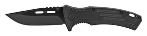 4.75" Spring Assisted Drop Point Traditional Folding Pocket Knife - Black - Picture 1 of 2
