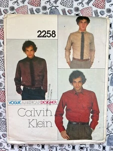 Vogue Sewing Pattern 2258 Calvin Klein Men's Shirt Neck Size 16 Chest 42 - Picture 1 of 3