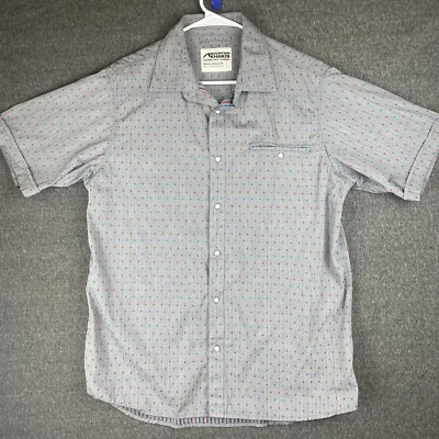 Mountain Khakis Shirt Mens M Gray Red Blue Spotted Short Sleeve Snap Button Up - Image 1 of 4