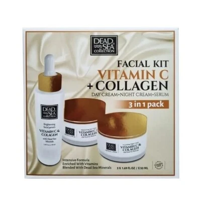 Dead Sea Collection Collagen Anti-aging 3in1 Facial Kit NEW Great Gift