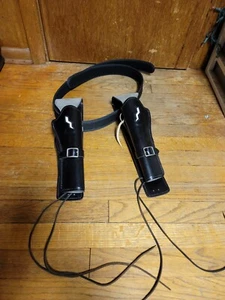 Bianchi Gun Belt XL Black Leather Holster Lightning Bolt Western Nylon Police - Picture 1 of 8