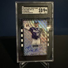 2018 Leaf Metal Perfect Game Bobby Witt Autographed Flag Etch Black # BA-BWJ