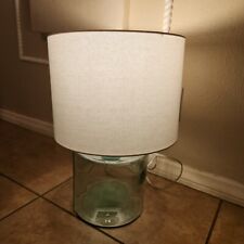 RARE Pottery Barn Mallorca Recycled Glass SMALL 18" Bedside Table Lamp Blue