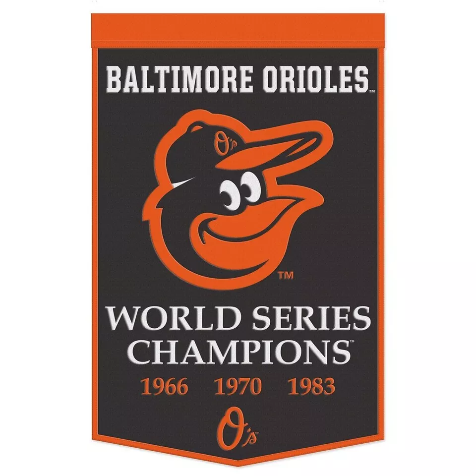 Baltimore Orioles MLB 24" x 38" Embroidered Wool World Series Banner Wincraft - Image 1 of 1