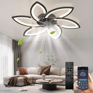 Ceiling Fan with Lamp,Living Room LED Ceiling Light with Remote Control - Picture 1 of 38