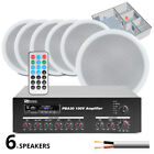 6 Speakers Bluetooth Amplifier 100V LIne Cafe Bar Audio Install Music System