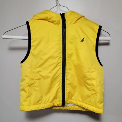 NAUTICA - Chaleco forrado Sherpa amarillo con capucha bebé infantil - Talla 3T  Foto 1 de 4