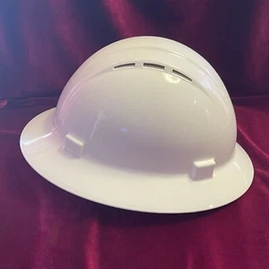 ERB FULL BRIM HARD HAT 19331 VENTED Type 1 Class C 4 PT PINLOCK White - Picture 1 of 11