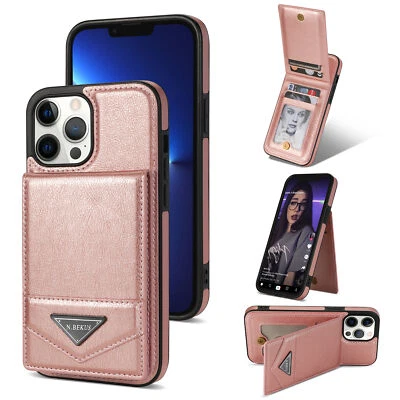 Funda tipo billetera a prueba de golpes con soporte para ranura para tarjeta para iPhone 12 13 14 16 Pro Max 15 Foto 1 de 4