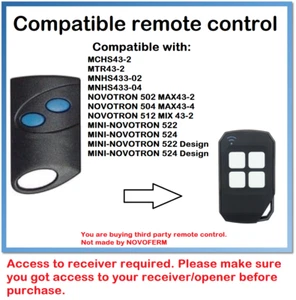 Mando a distancia compatible con NOVOFERM MCHS43-2 433,92 MHz - Imagen 1 de 20