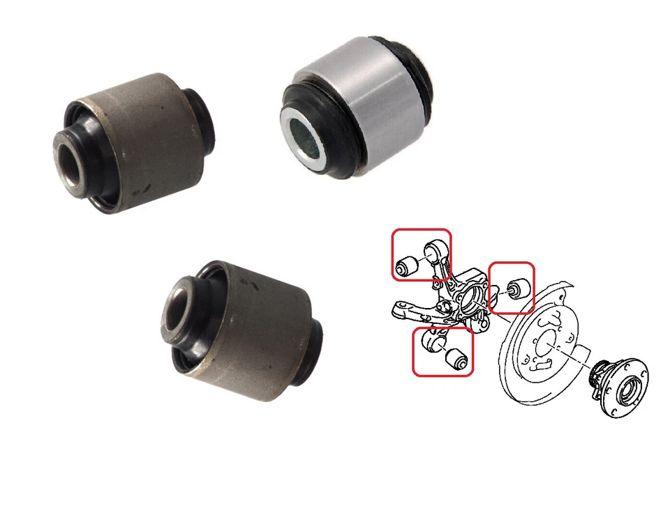 Brazo de control trasero nudillo buje bujes bujes para Mitsubishi Eclipse 2005-2011 Foto 1 de 1