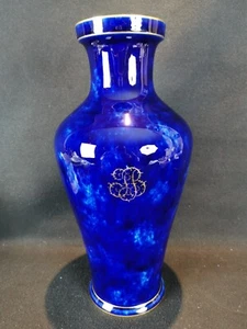 Sevres Vaso sfondo blu punteggiato. Timbro verde Sèvres "S98" Alto 36 cm - Picture 1 of 9