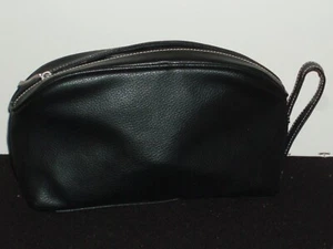 BEY-BERK Kulturbeutel DOPP KIT Pebbled SCHWARZ LEDER weiß Ziernähte NEU - Bild 1 von 5