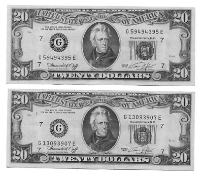 SERIES 1974 $20 CHICAGO FR. 2071G $20 FRN’S CHICAGO CRISP YOU PICK (LOT 6) - Image 1 of 2