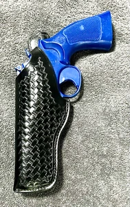 BUCHEIMER BLACK B220 HOLSTER - LH 4" COLT / SMITH & WESSON / RUGER REVOLVERS - Picture 1 of 9