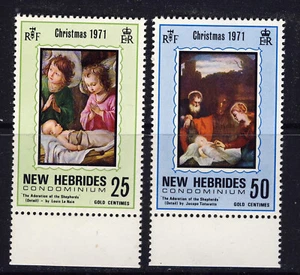 NEW HEBRIDES CONDOMINIUM 1971 The Christmas Set SG 152 & SG 153 MNH - Picture 1 of 2