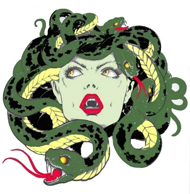 Bleeding Medusa Embroidered Badge Sew On Iron On Patch Clothes Applique Fabric - Image 1 of 4
