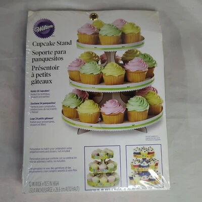 Wilton Cupcake Stand-White 12" X 10.5" Holds 24 Cupcakes Cardboard New In Pack - Image 1 of 4