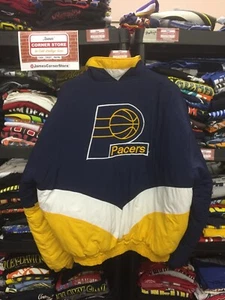 Vintage DeLong Indiana Pacers Full Zip Embroidered NBA Bomber Jacket XL #1817 - Picture 1 of 11