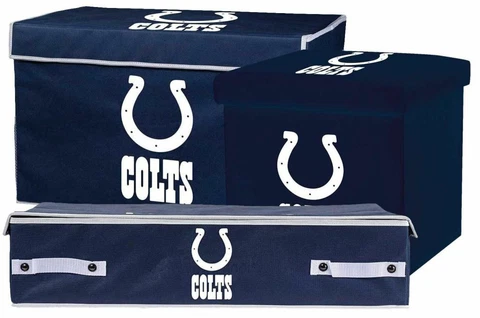 Indianapolis Colts NFL Collapsible Footlocker, Ottoman & Under the Bed Bin Cover