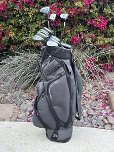 Men’s Golf Set Graphite Yonex Irons Cleveland Driver Reg Flex RH Ogio Bag - Picture 1 of 20