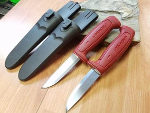 2 Pc Lot Mora Morakniv Basic 511 8" Carbon Steel Red Camp Survival Knife 1502 - Picture 1 of 1