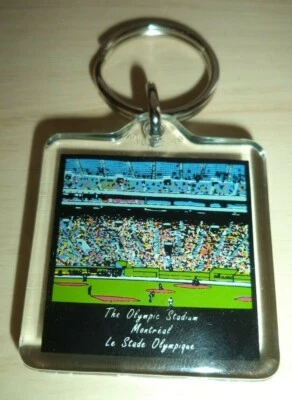 Original 1980's Montreal Expos OLYMPIC STADIUM Montreal Canada KEYCHAIN  - Image 1 of 2