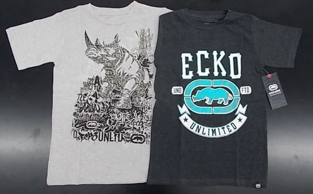 Ecko Unltd. para niños $20 Camiseta Gráfica Gris Oscuro o Claro Tallas 8, 10/12 y 14/16 Foto 1 de 1