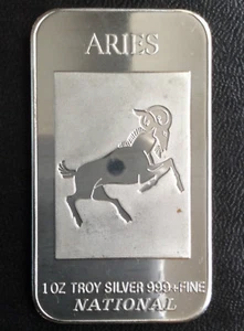 1981 National Mint Aries Silver Art Bar NAT-5 A2011 - Picture 1 of 5