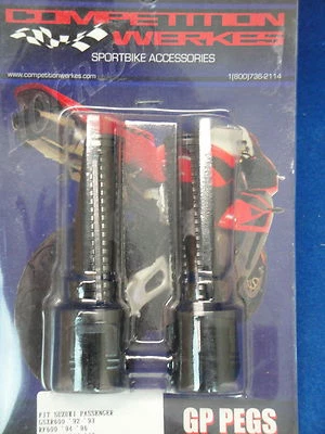 Clavijas de pie negras para pasajero CW SUZUKI GSXR 600 750 RF 600 1992 1995 2 GPS4-BK Foto 1 de 3