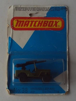 Matchbox #38 Armoured Jeep 1980 USA/Canada Issue on Card RARE (#11 Sleet-N-Snow) - Image 1 of 3