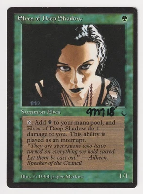 Signed Elves of Deep Shadow HP The Dark Artist Jesper Myrfors MTG Magic Vintage! - Image 1 of 2