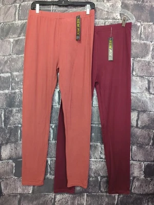 Lote de 2 Nuevos Leggings Mezcla Talla XL Frontal Suave Cintura Elástica ¡NUEVOS CON ETIQUETAS! Foto 1 de 4