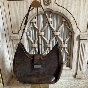 Stuart Weitzmann Handbag Women’s Brown Snakeskin Vintage Silver Hardware Classic - Picture 1 of 9