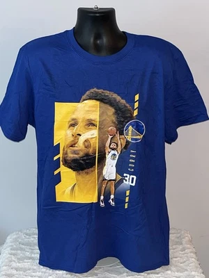 STEPH CURRY GOLDEN STATE WARRIORS BLUE ACTION SHORT SLEEVE SHIRT MENS LARGE NWOT - Image 1 of 2