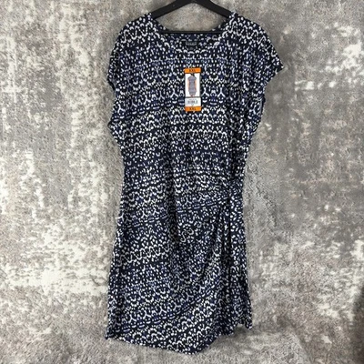 Новый Nicole Miller размер XXL эластичной повседневный колена длина платье синий без рукавов - Изображение 1 из 4