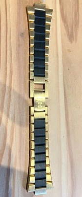 Pulsera reloj zodiaco vintage dorado y negro pick extremos 18mm a 24mm ancho (Z 3) Foto 1 de 2