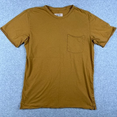 Camisa Rag & Bone Cuello Redondo Manga Corta Mediana Para Hombre Dorado Amarillo Bolsillo Algodón Foto 1 de 4