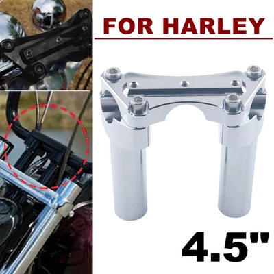‌Para Harley-Dyna Wide Road Glide Softail 4.5" Cromo Manillar Elevador Abrazadera Superior‌ Foto 1 de 4